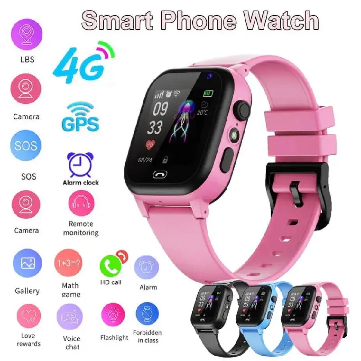 Watch Display Pillow - Детские умные часы 4G, многофункциональные водонепроницаемые