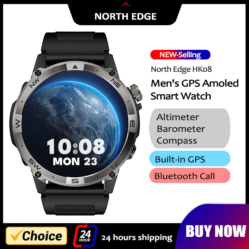 Altimeter Compass Watch - NORTH EDGE GPS Спортивные Смарт-часы 1,43-дюймовый