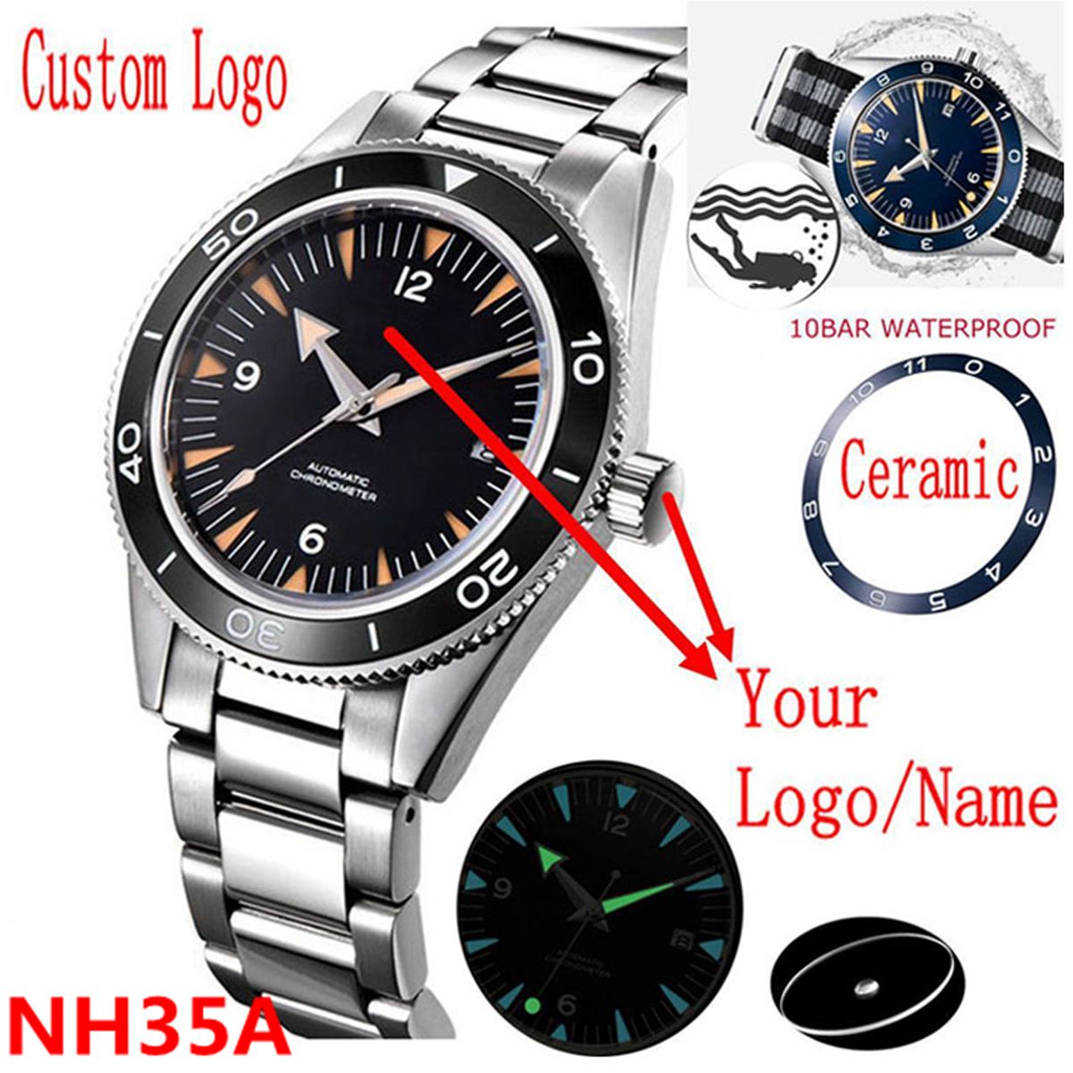 Часы с механизмом NH35 с индив – обзор и цена Luxury Ceramic Watch