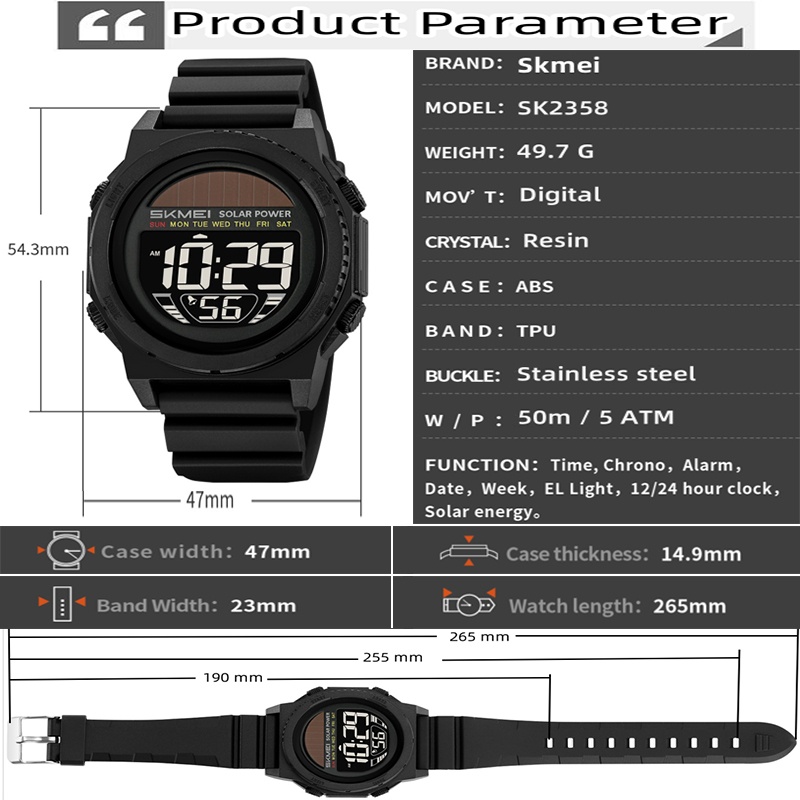 Skmei цифровые часы на солнечн – обзор и цена Solar Powered Watch