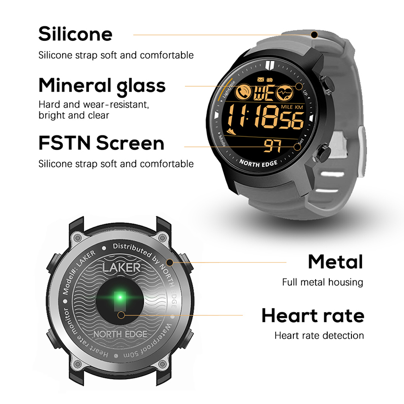 Мужские умные часы NORTH EDGE, – обзор и цена Smartwatch Professional Watches For Men