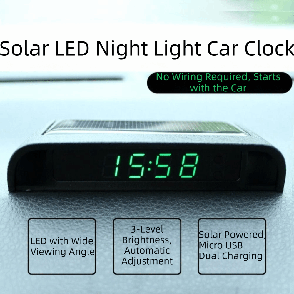 Цифровые часы для автомобиля н – обзор и цена Solar Powered Watch