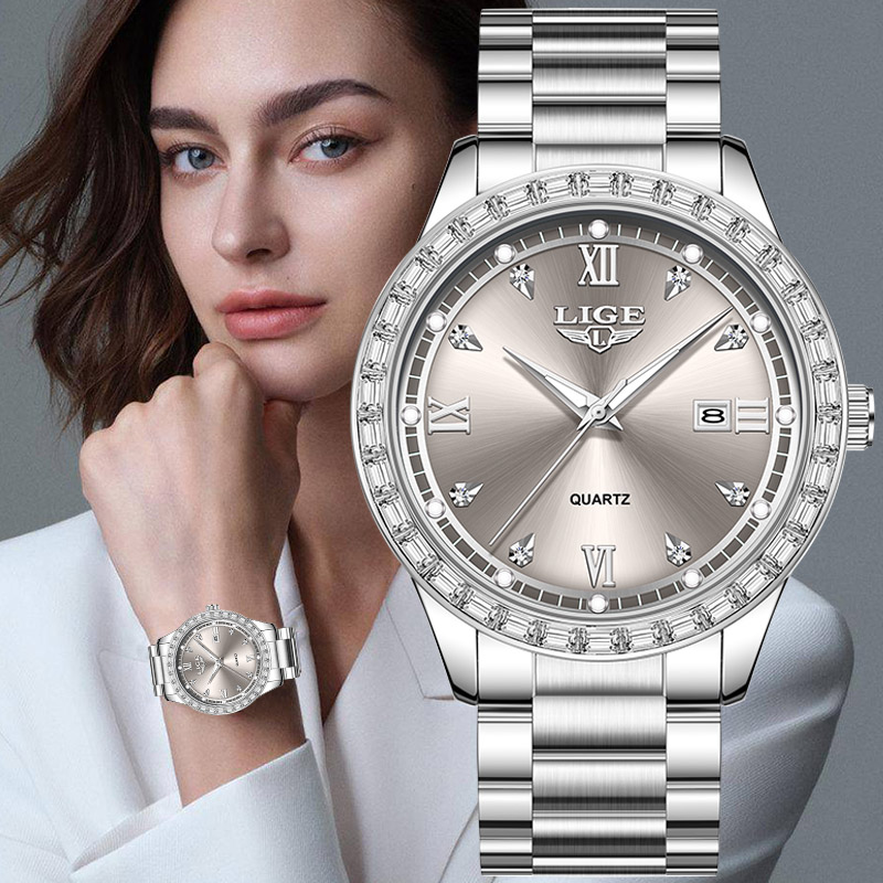 LIGE элегантные женские часы м – обзор и цена Luxury Ceramic Watch