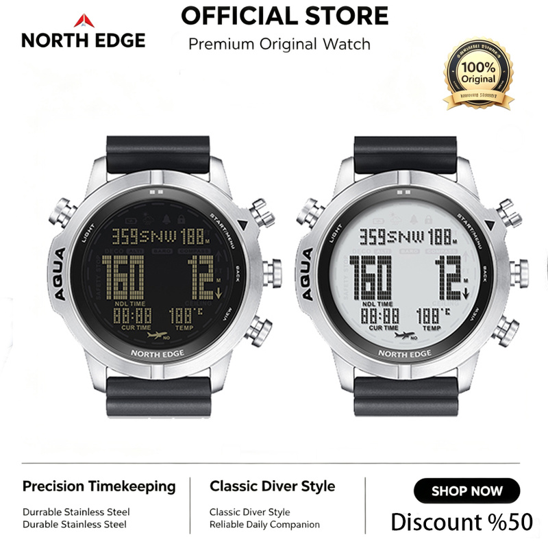 Мужские цифровые часы NORTH ED – обзор и цена Altimeter Compass Watch